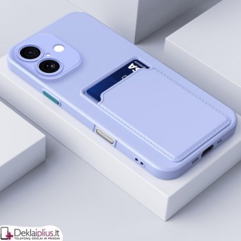 Guminis dėklas su kišenėle - šviesiai violetinis (Apple Iphone 17) Guminis dėklas su kišenėle - šviesiai violetinis (Apple Iphone 17)